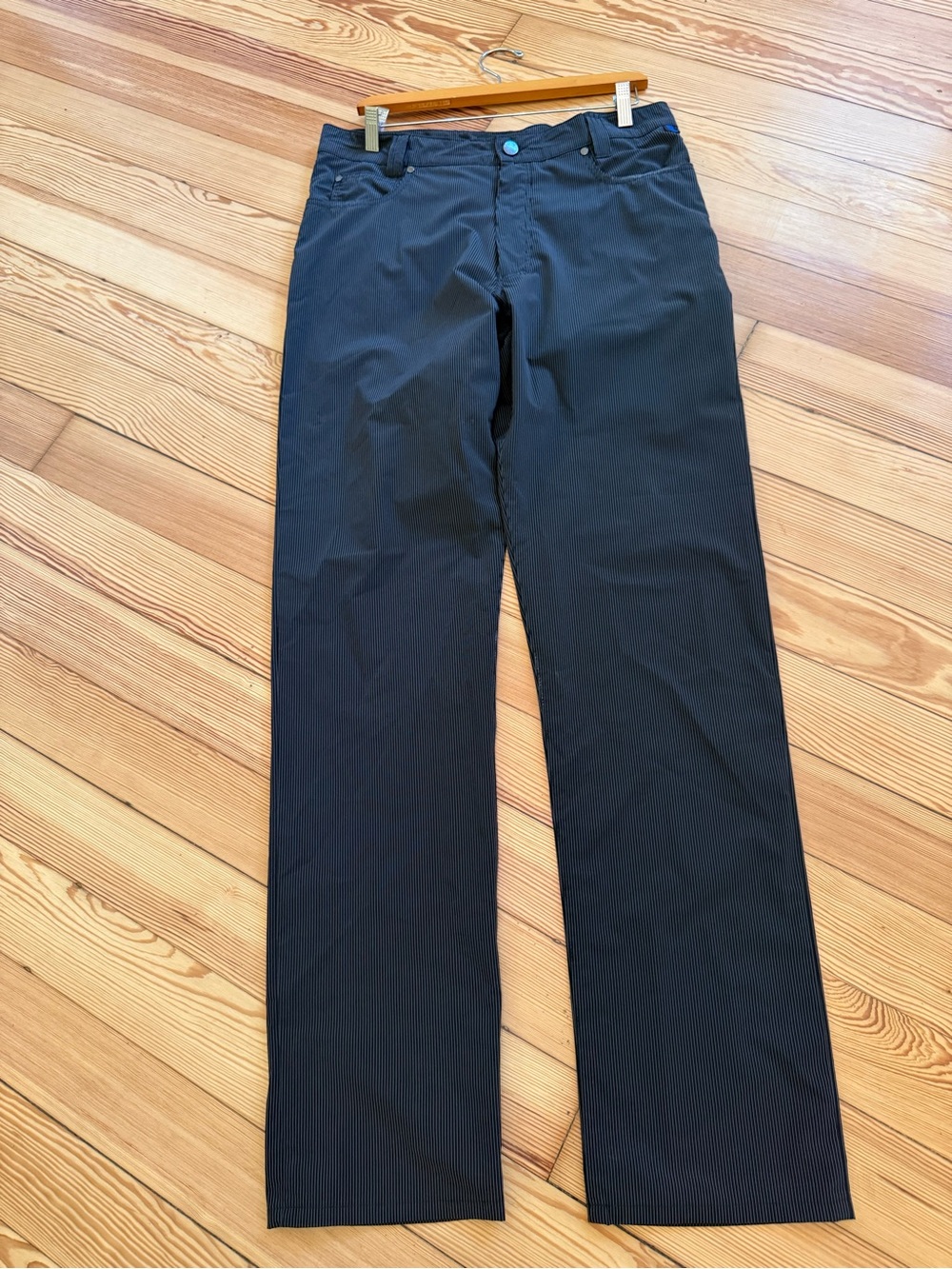 Versace Men's Black Pinstripe Dress Pants